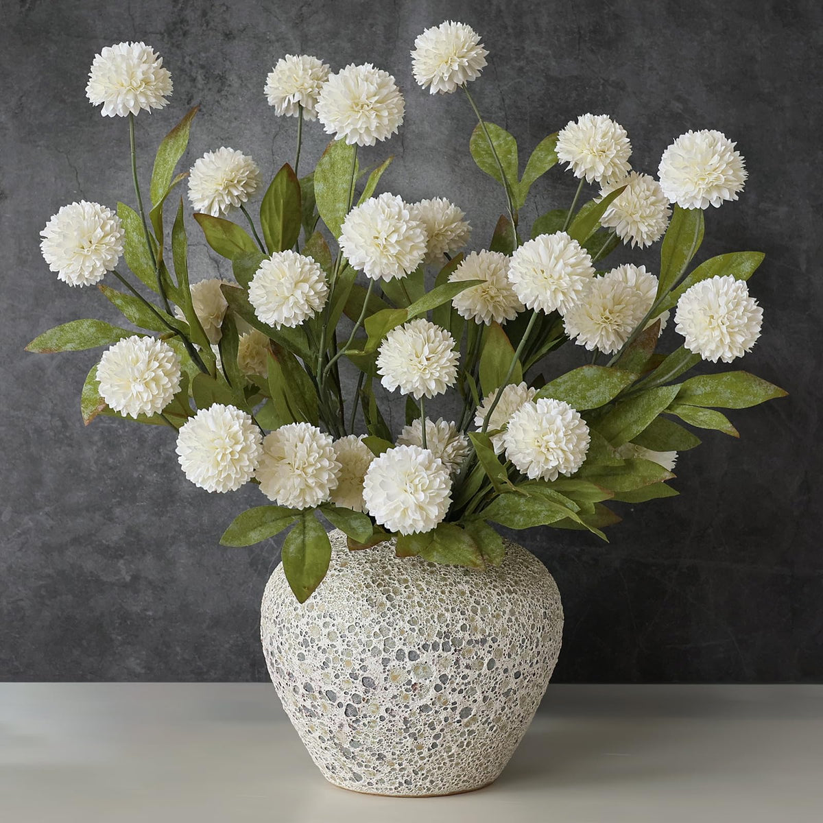 VIERENA cream pompon mum branches full arrangement for display