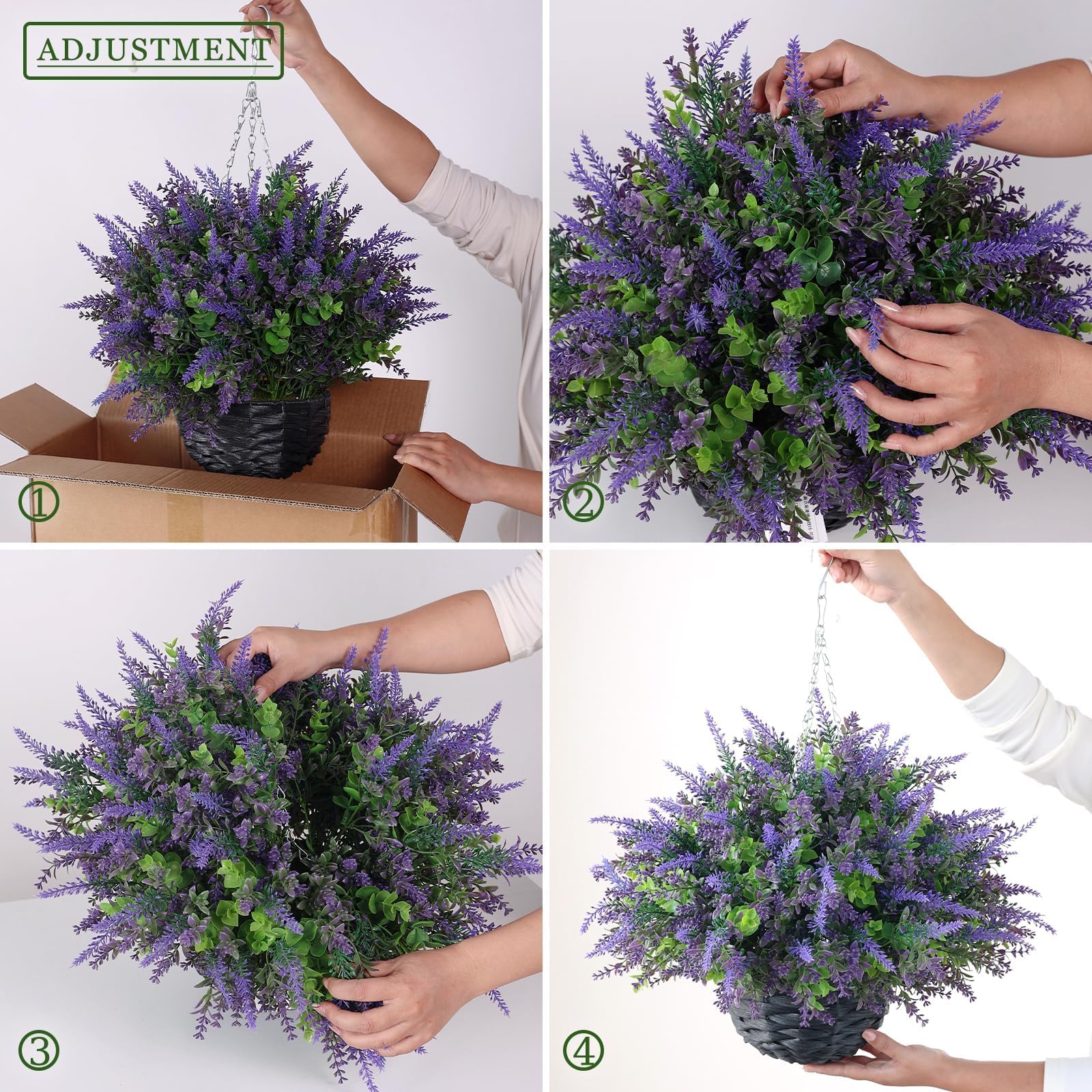 Adjustable plastic stems let you shape the arrangement to your space