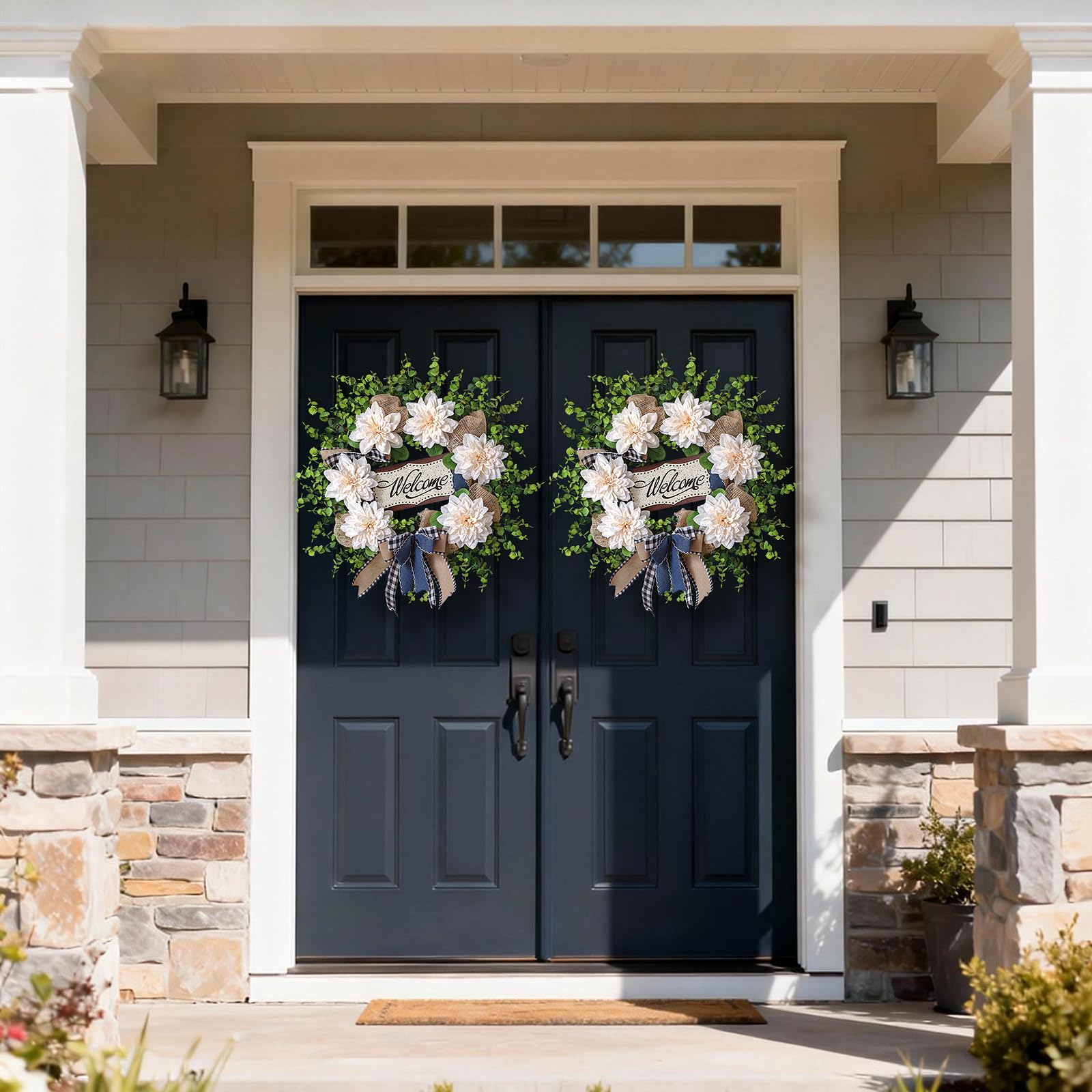 Vierena blessed sign wreath adds meaningful charm to home entrances.