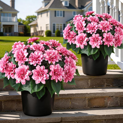 VIERENA dahlia topiary ball pink 16in for elegant front porch display and lasting color