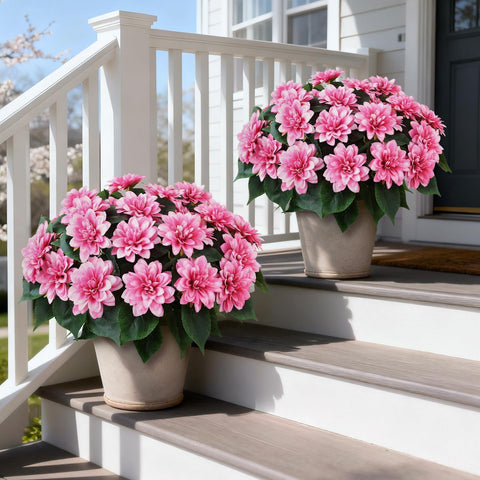 VIERENA dahlia topiary ball pink 20in wide for balanced outdoor decor flair