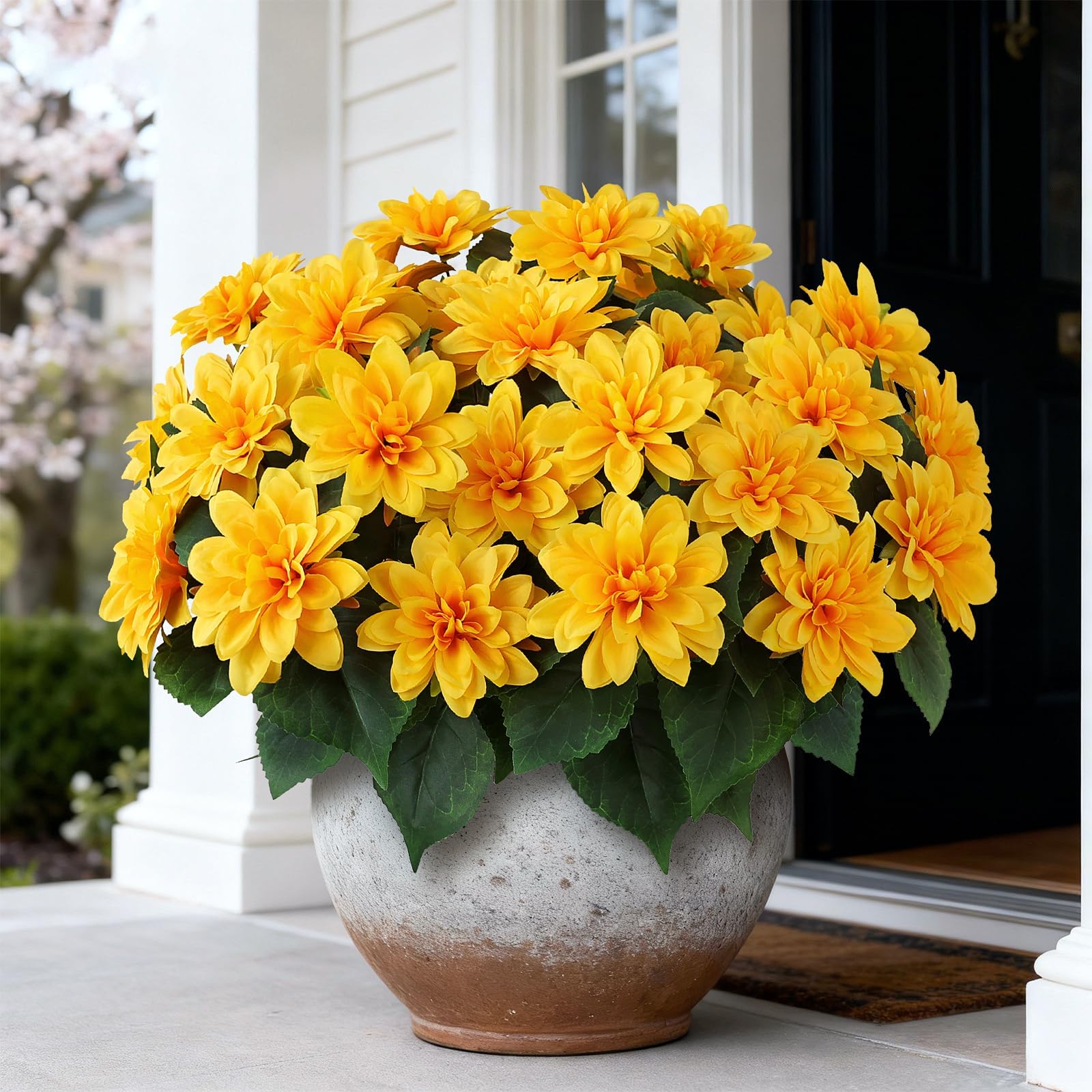 VIERENA dahlia topiary silk texture enriches realism and tactile appeal