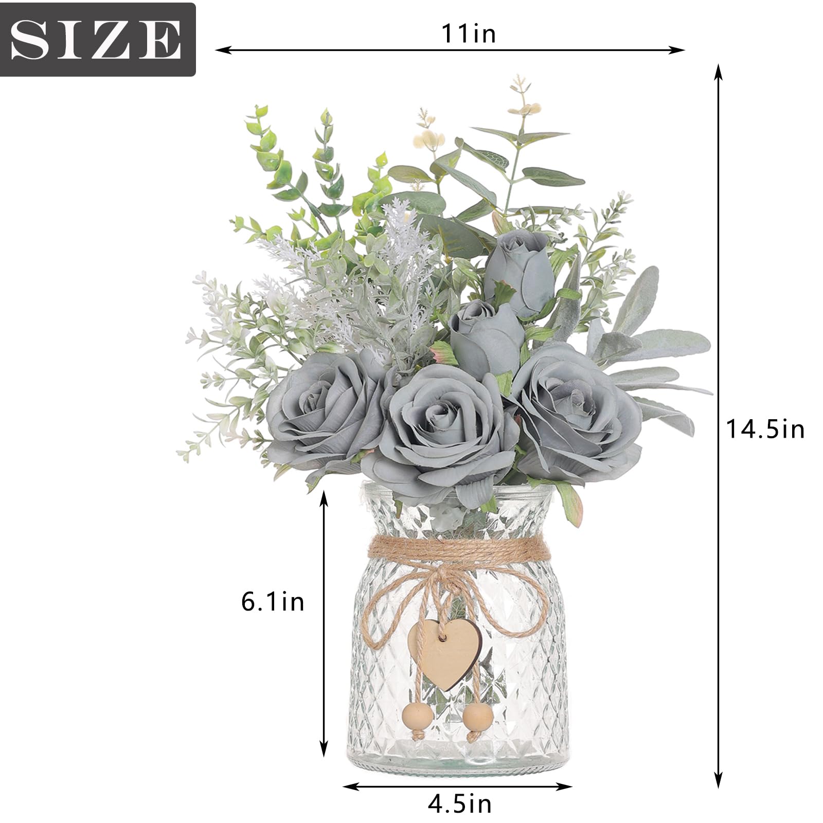 VIERENA dining table centerpiece in grey blue for warm family meals