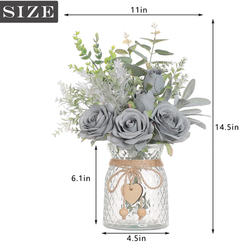 VIERENA dining table centerpiece in grey blue for warm family meals