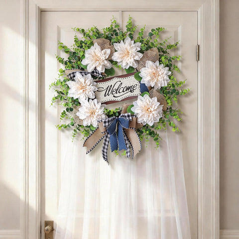 Vierena eucalyptus leaves wreath provides evergreen elegance for walls.