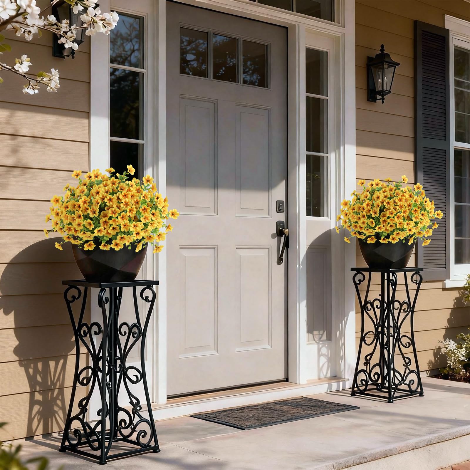 VIERENA two-morning-glory topiary set enhances seasonal charm year round.