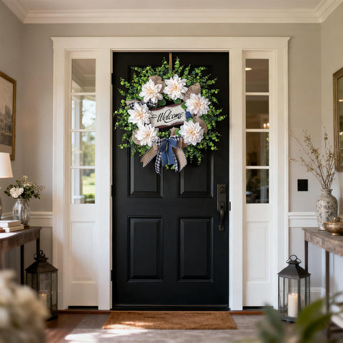 Vierena farmhouse wedding wreath ideal for seasonal celebrations.
