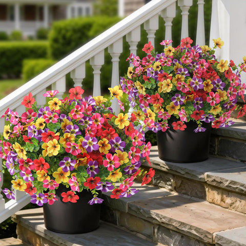 VIERENA morning glory eucalyptus topiary outdoor display for the front door, UV resistant.