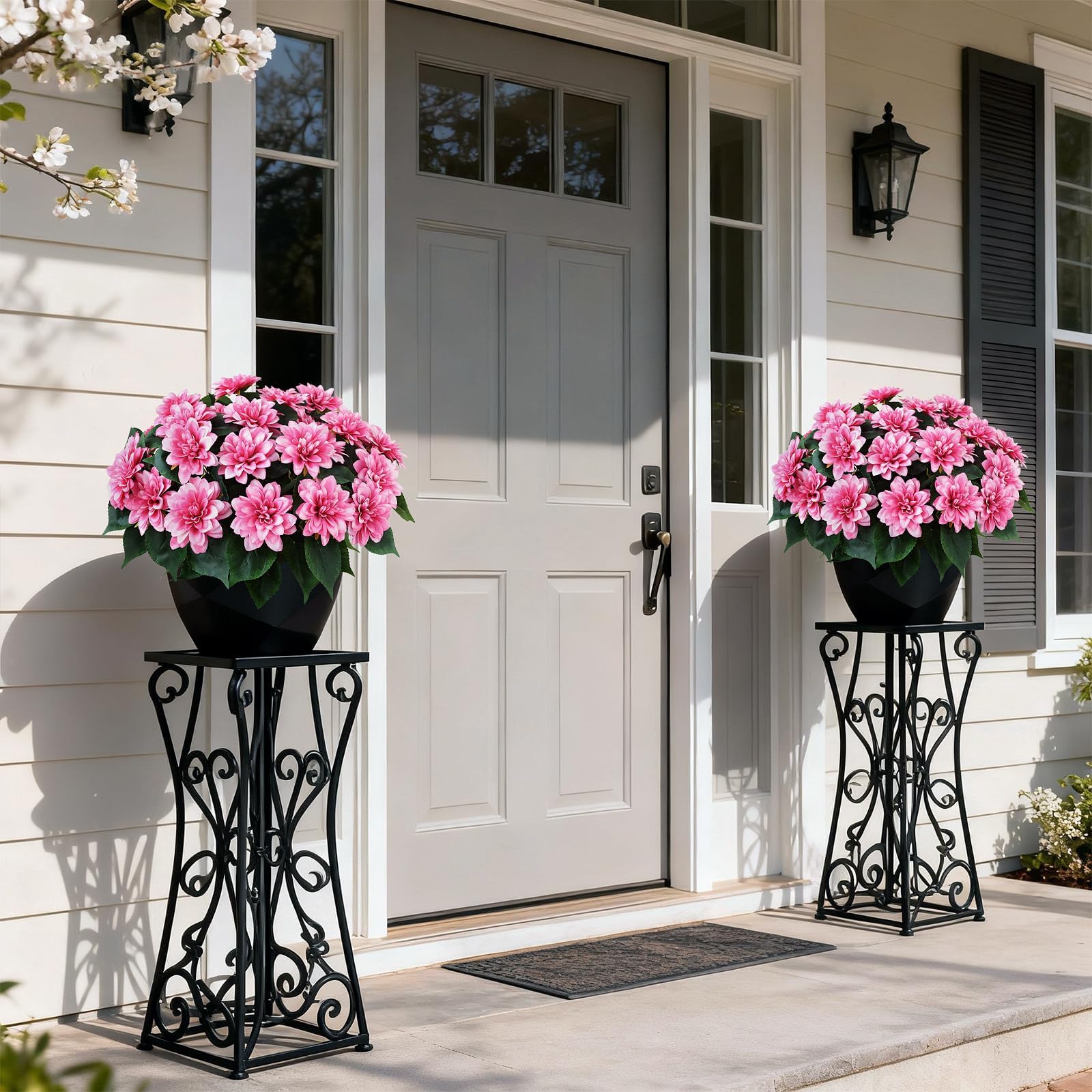 VIERENA potted dahlia tree pair for entryway decor and charm