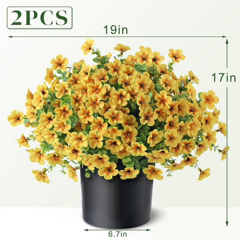 VIERENA eucalyptus accents pair with yellow blooms for farmhouse-style decor.