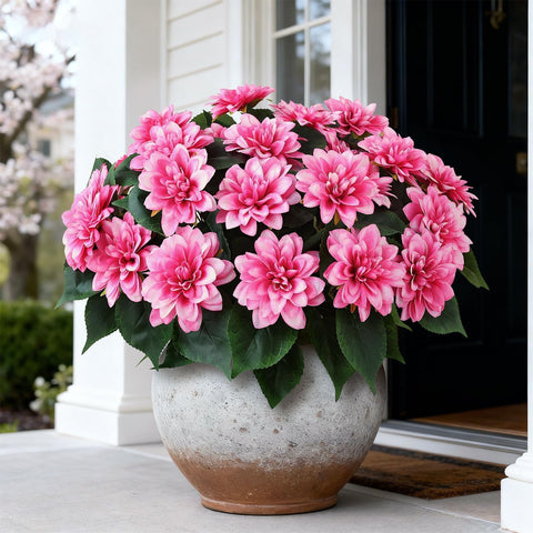 VIERENA topiary for wedding venues lush pink dahlia clusters