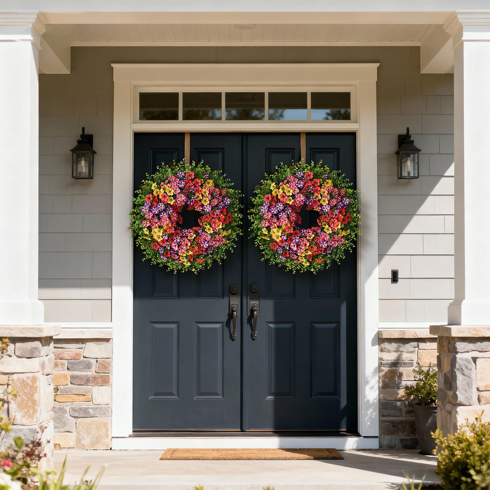 VIERENA ready-to-hang wreath designed for doors, walls, or windows.