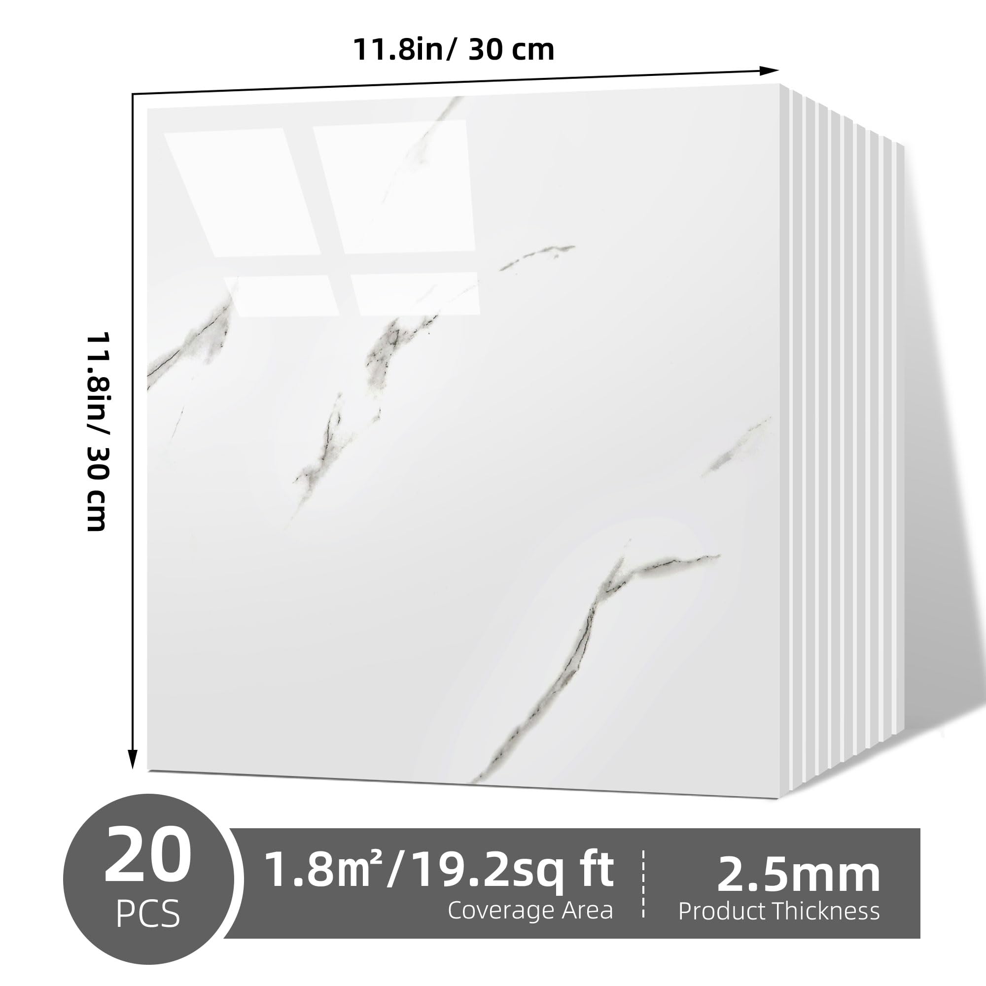 Vieshful modern marble look adds style to any space
