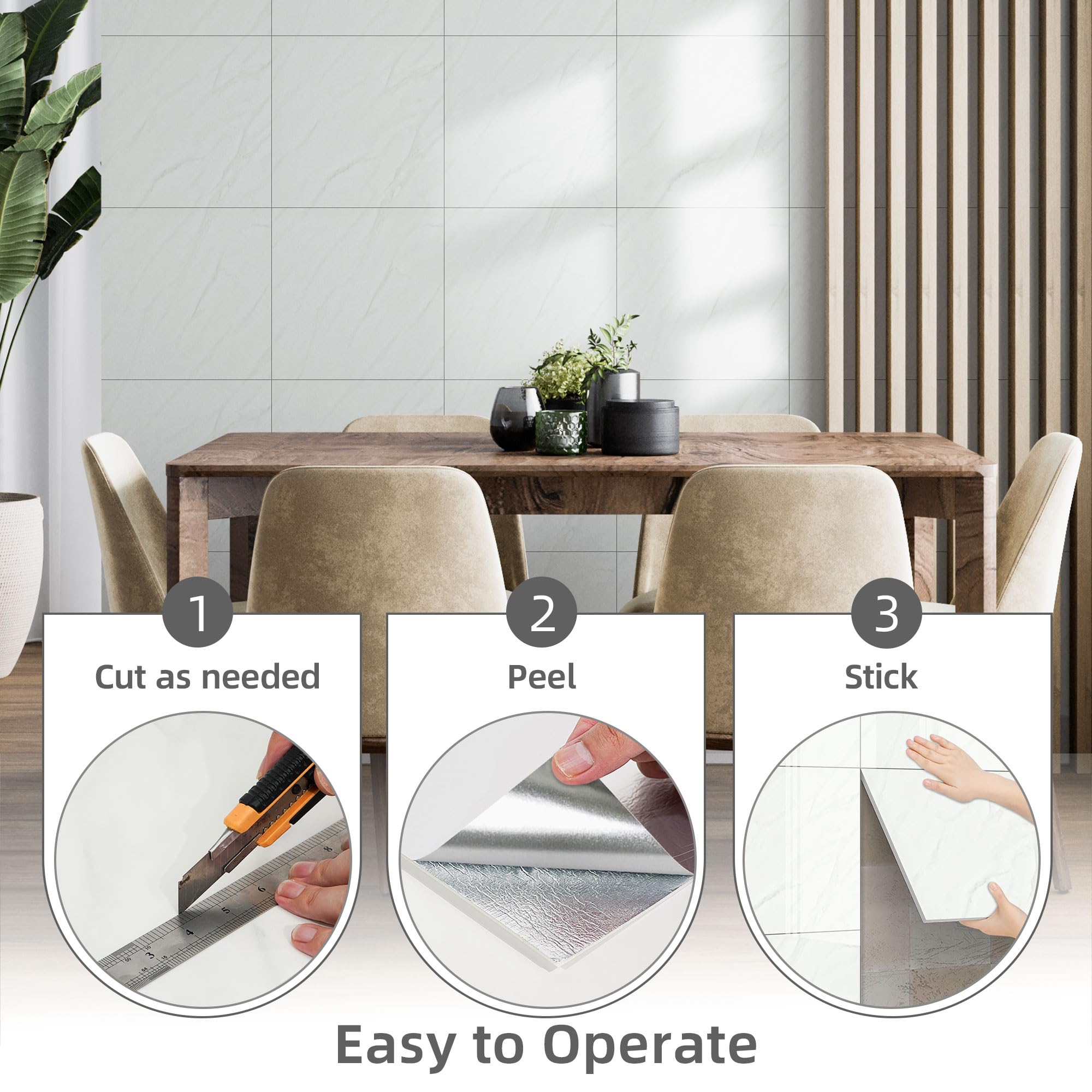 Vieshful self-adhesive wall tiles offer simple installation with no tools.