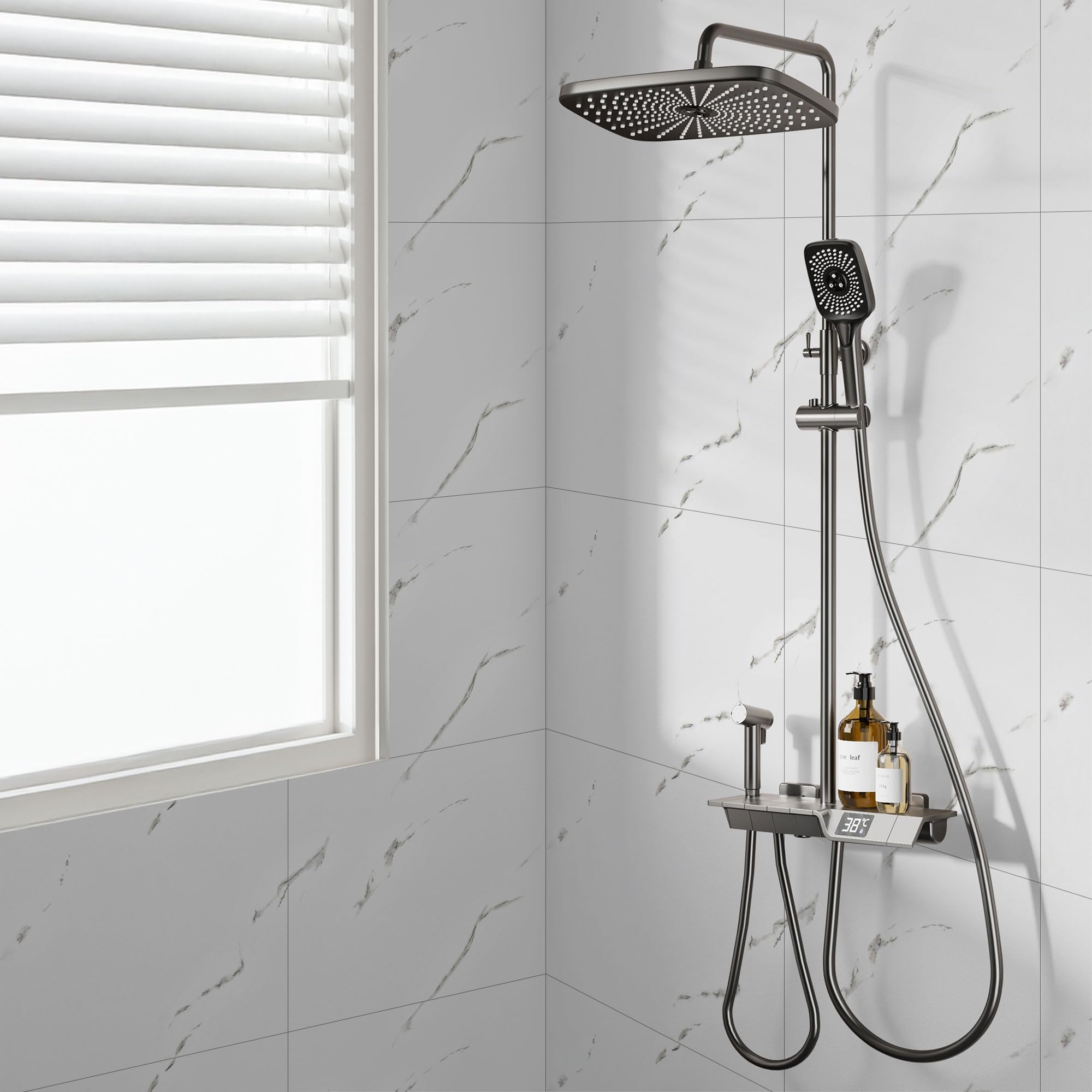 Vieshful self-adhesive tiles install easily on clean surfaces
