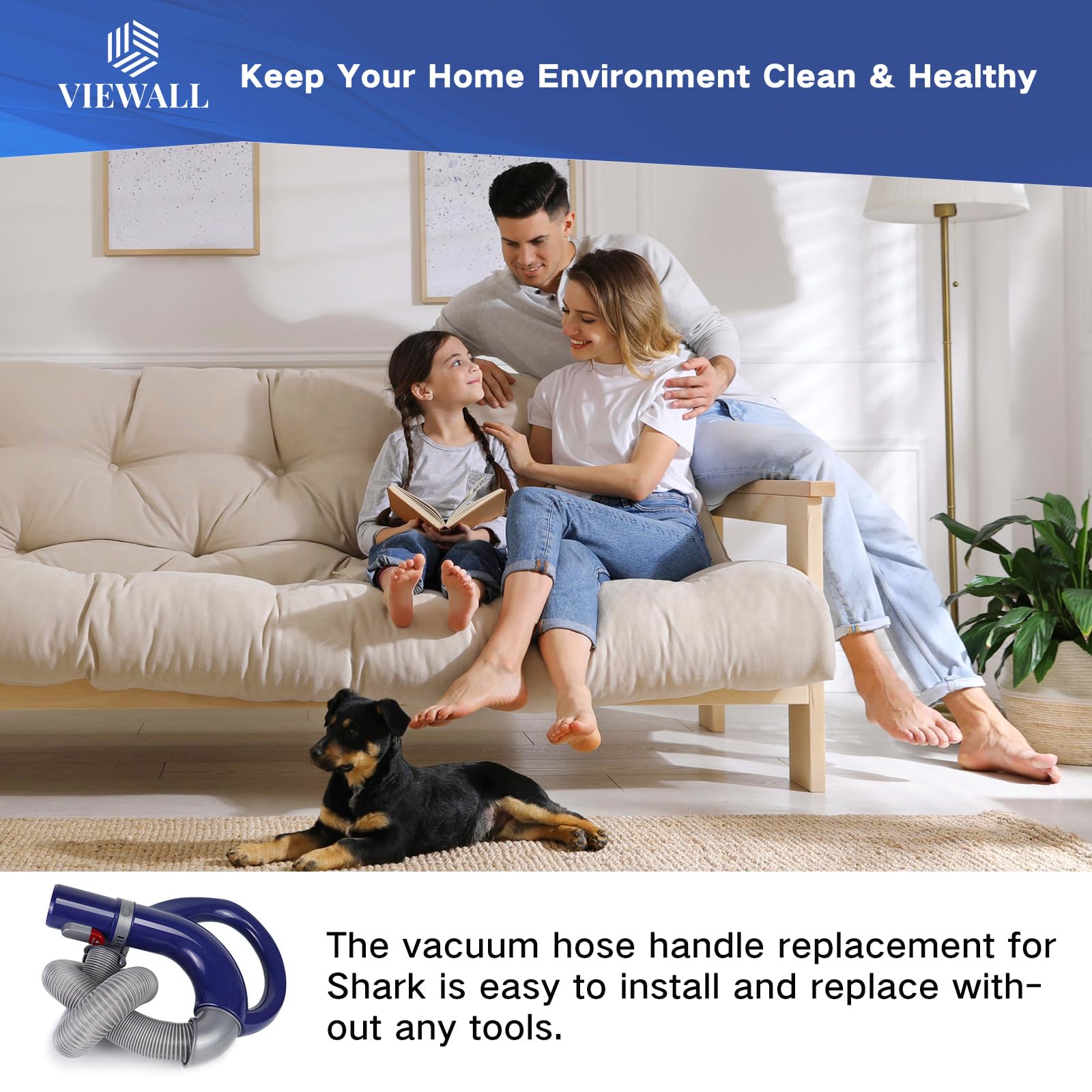 VIEWALL installation guide image demonstrates fast, tool-free replacement.