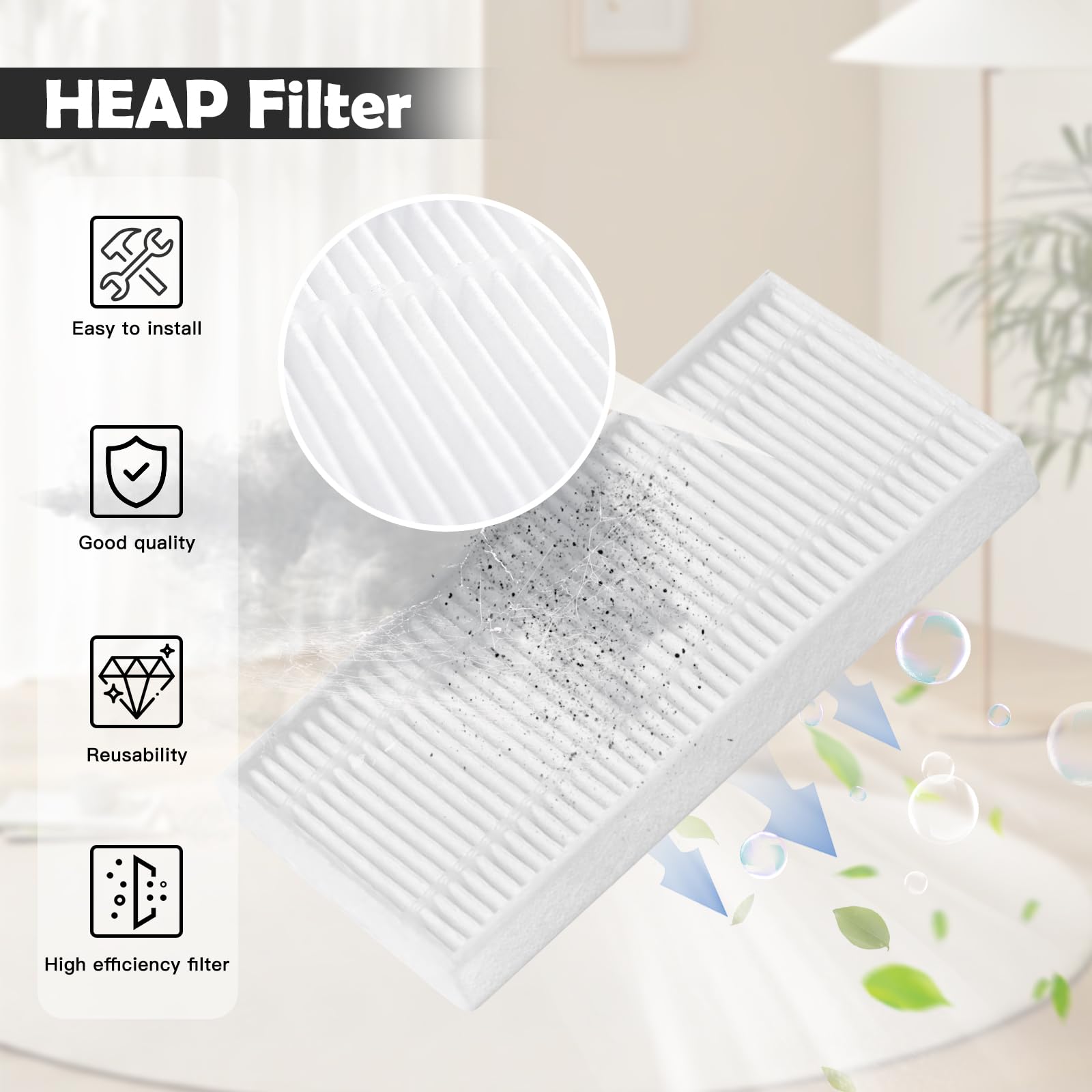 VIEWALL Omni C20 dust bags capturing debris for clean results