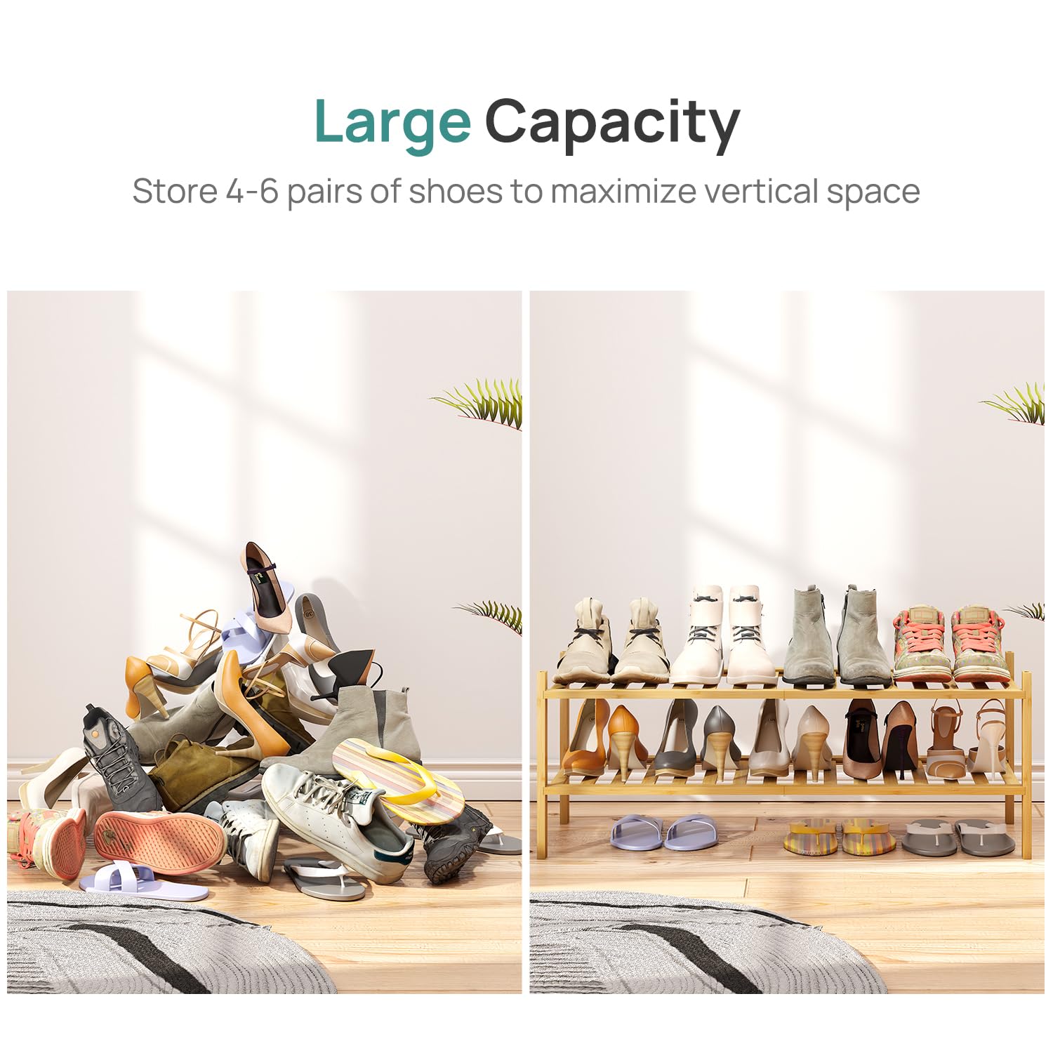 Viewcare bamboo shoe rack demonstrates anti-crack durability for busy homes