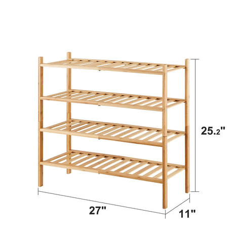Viewcare natural bamboo texture complements modern interiors while keeping shoes organized.