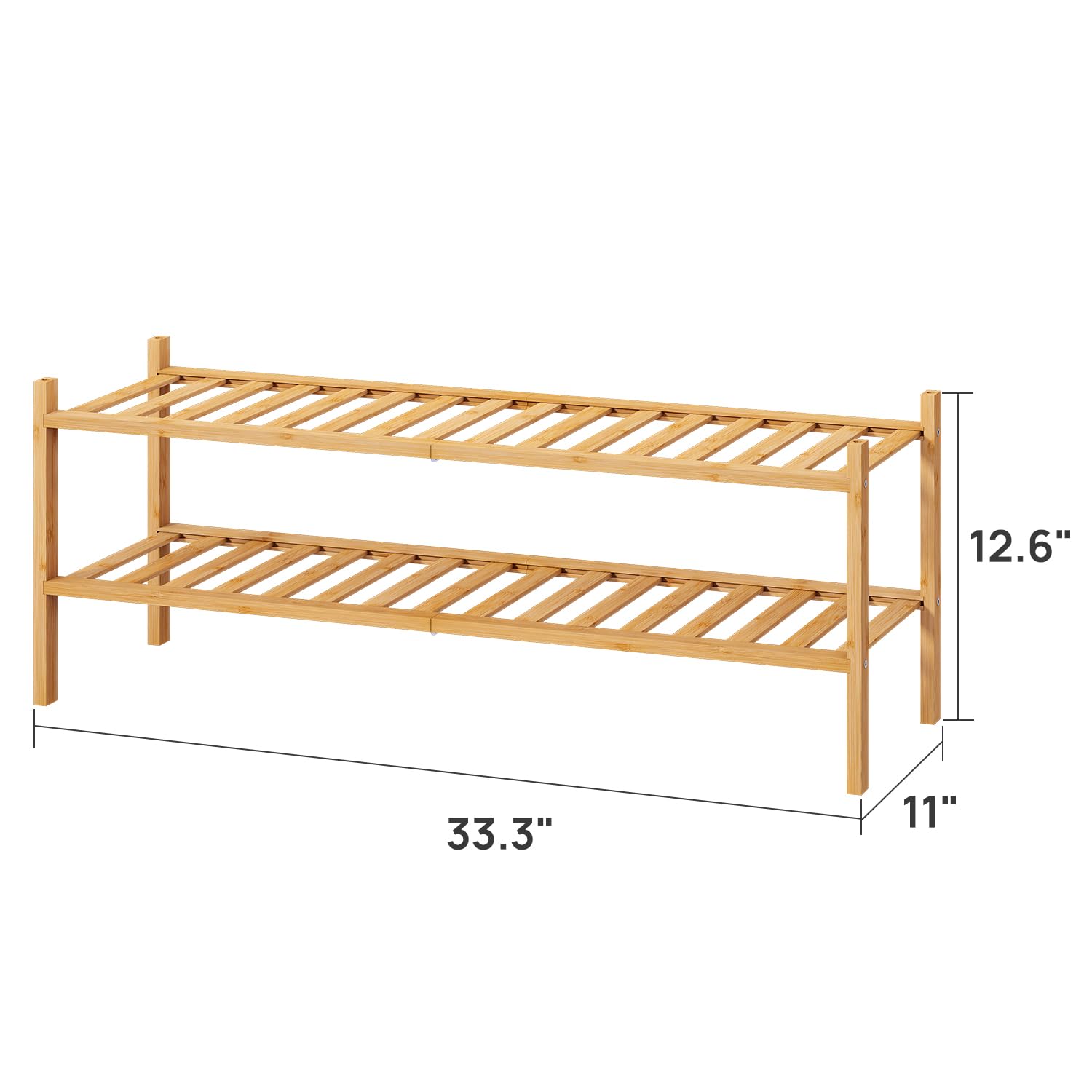 Viewcare bamboo wood shelf doubles as bookshelf or plant stand