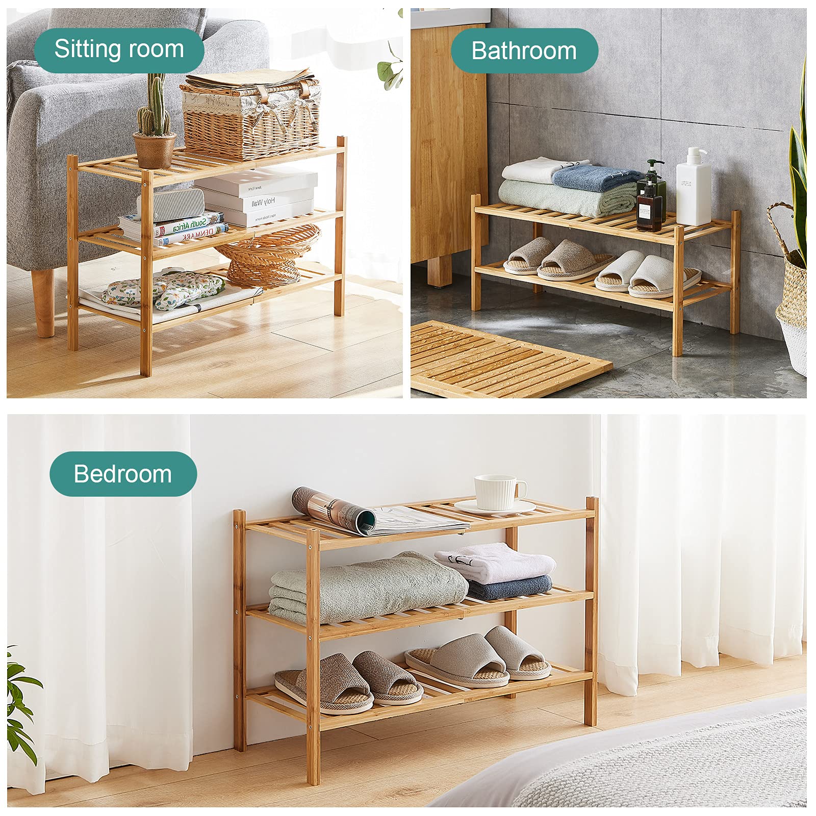 Viewcare 4-tier rack supports three pairs per shelf for family footwear.