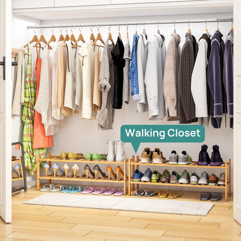Viewcare long shoe rack shown assembled quickly for easy setup