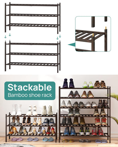 Viewcare long shoe rack removable tier enables flexible arrangement