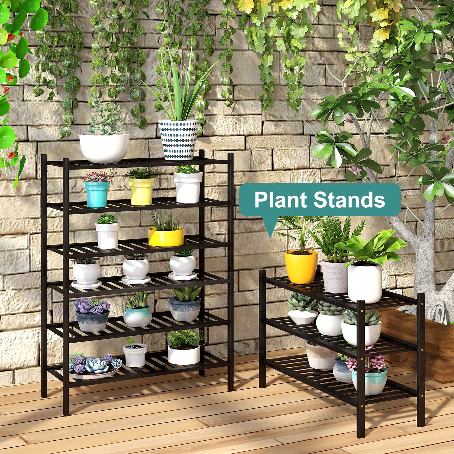 Viewcare mocha wood rack fits living room decor