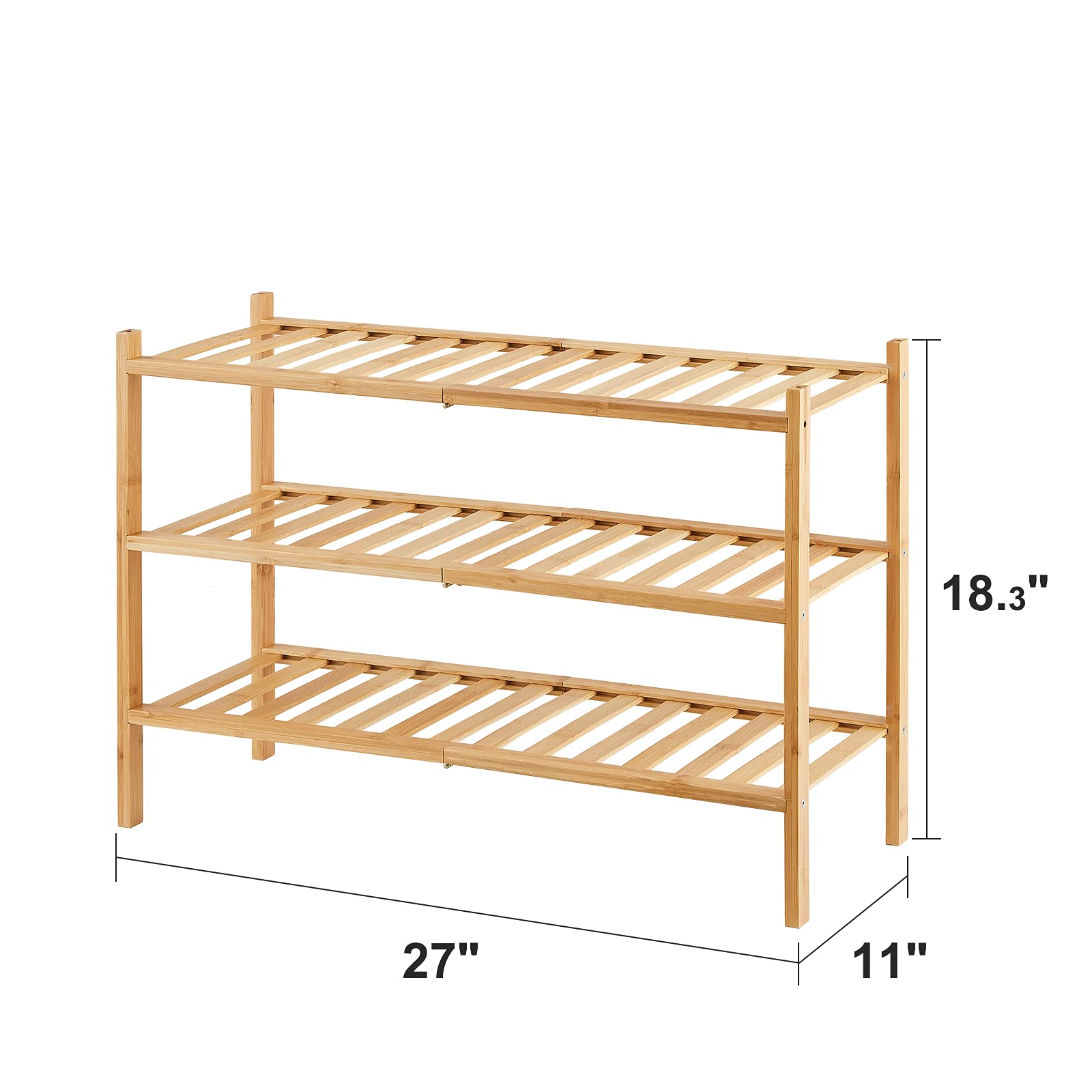 Viewcare stackable shoe rack demonstrates six-layer capacity for expanded storage.