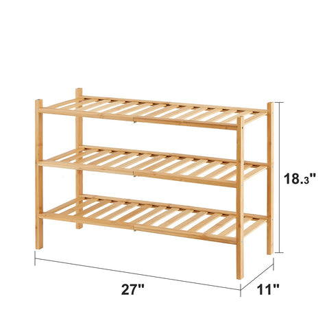 Viewcare stackable shoe rack demonstrates six-layer capacity for expanded storage.