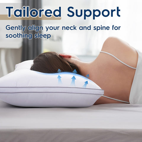 Viewstar down-alternative clusters provide soft loft with steady neck support