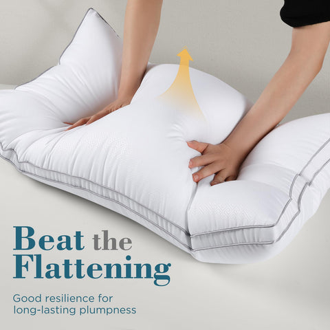 Viewstar interior down-alternative core provides plush, supportive feel.