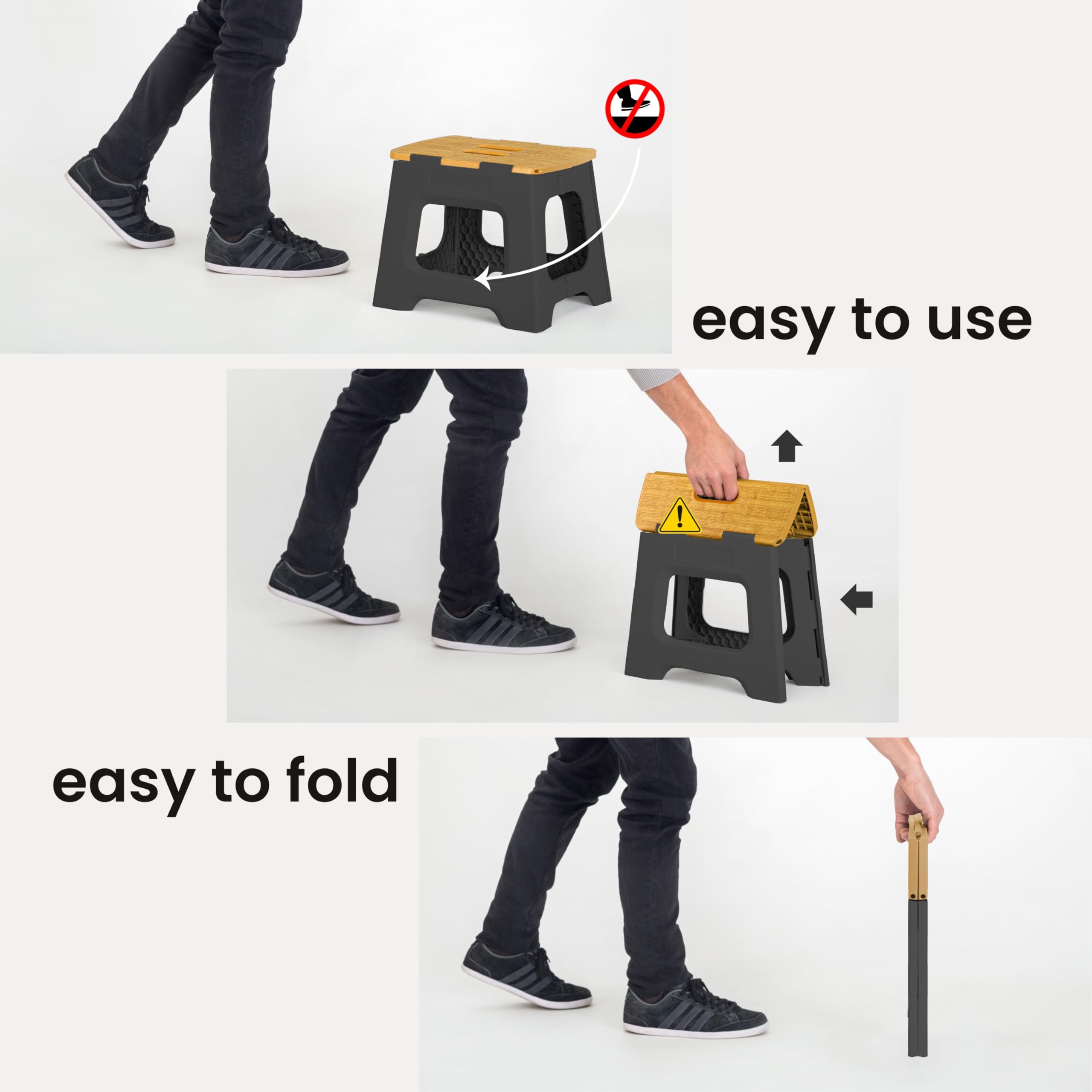 Vigar Compact Step Stool with anti-slip base ensures secure footing.