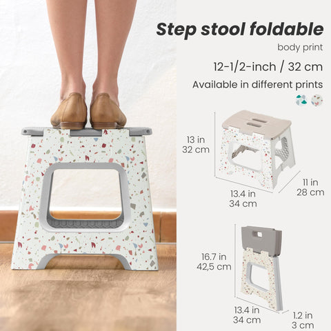 Vigar compact step stool folded side view showing slim profile