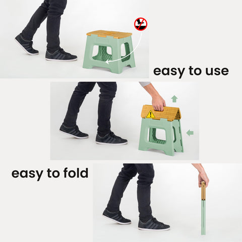 Top view shows bamboo print on the Vigar stool.