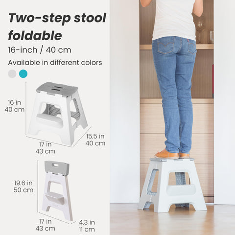 Vigar compact step stool unfolded side view ready to use