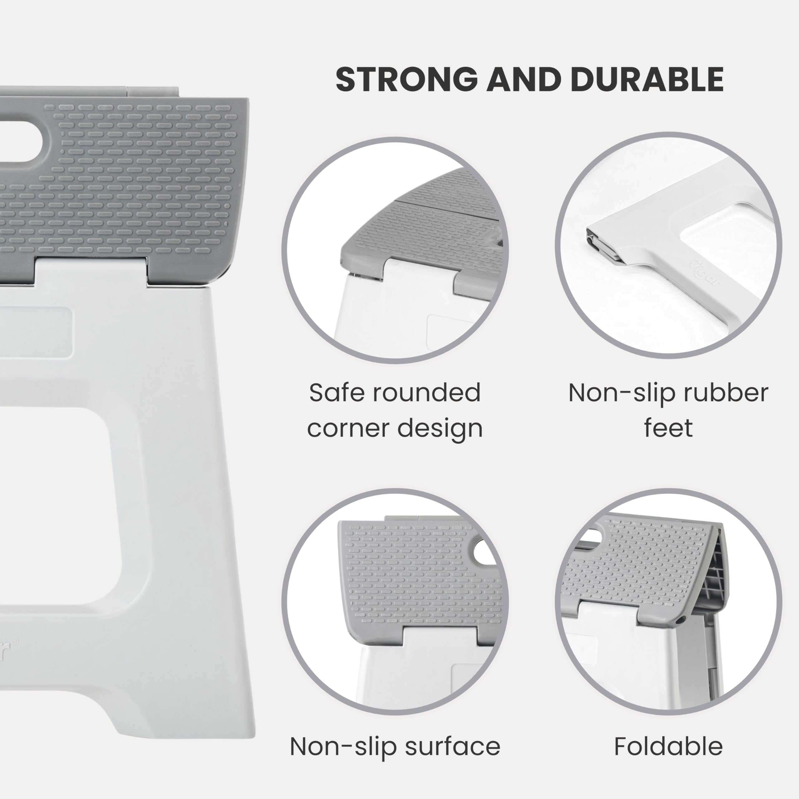 Vigar Non-slip textured surface ensures secure footing during use