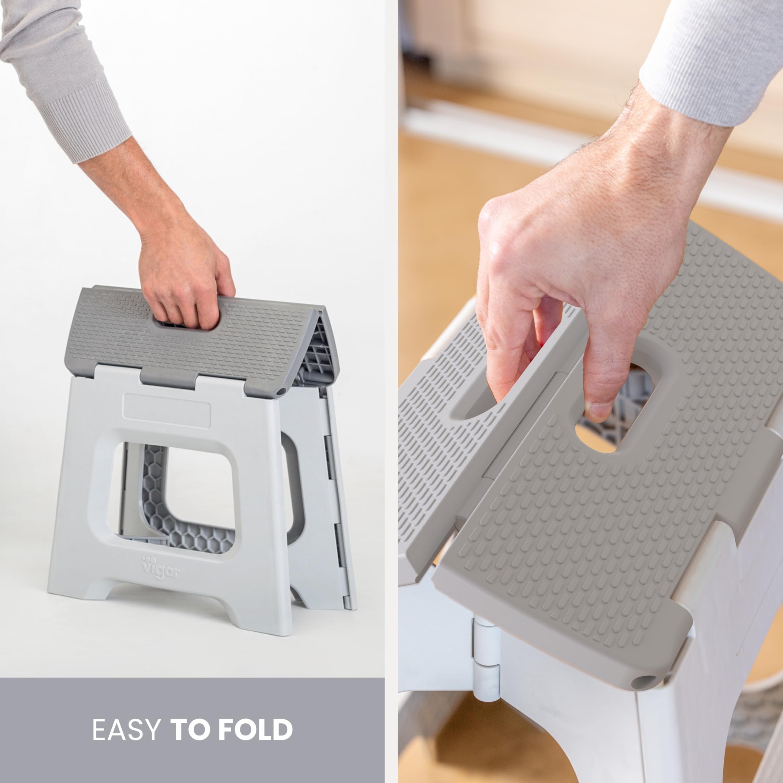 Vigar Portable folding stool ready to move between rooms