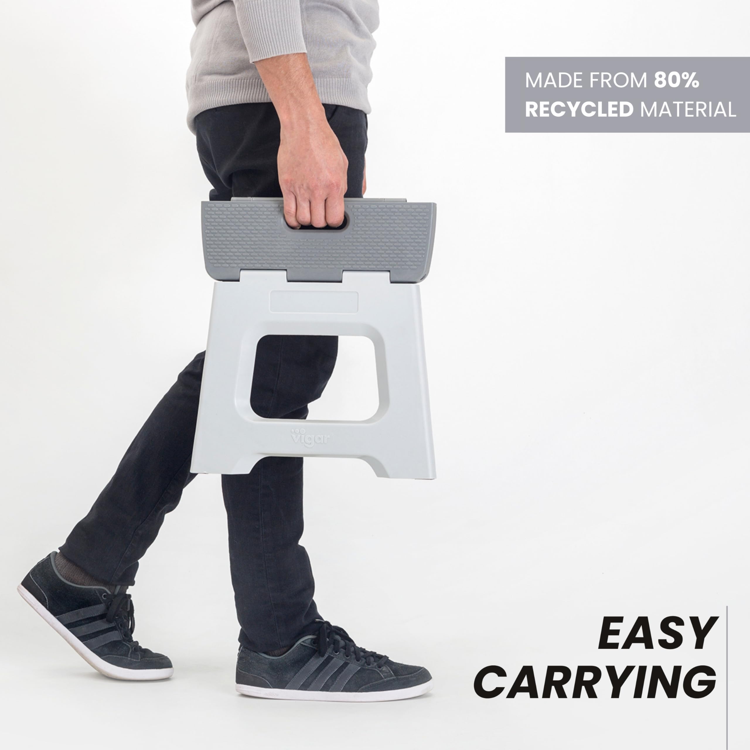Vigar Stool with stabilizing rubber feet on tile