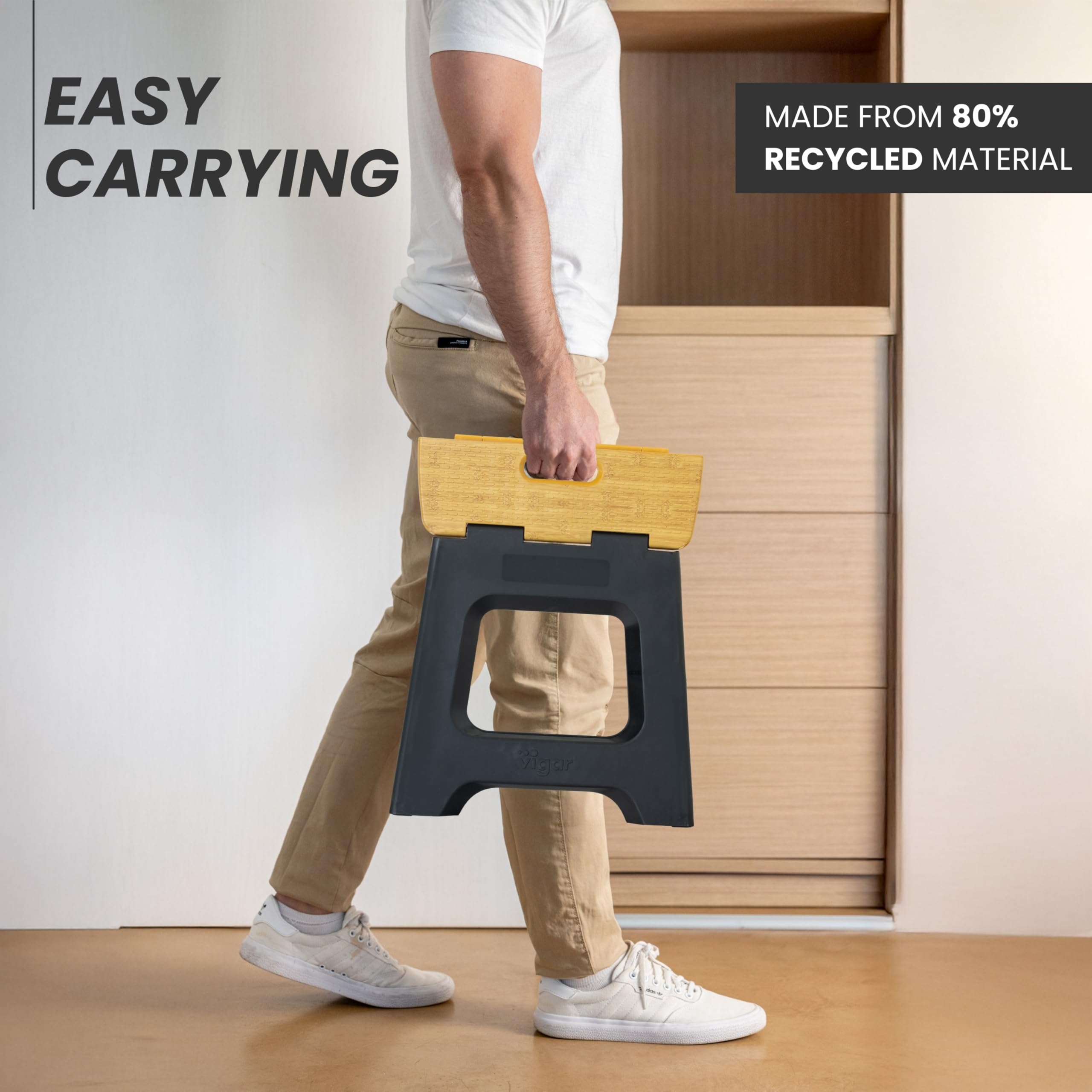 Vigar 12-1/2-inch height aids reaching elevated surfaces.