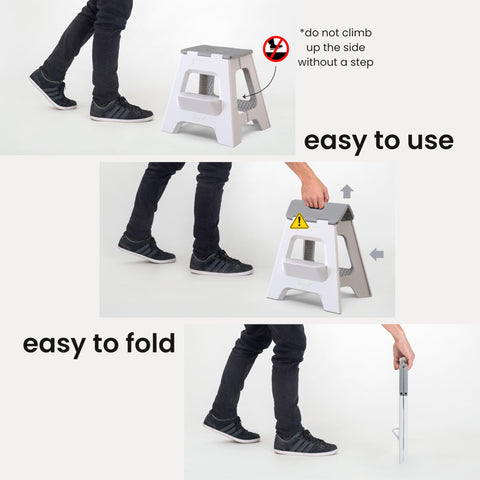 Vigar step stool features non-slip base and rubber feet