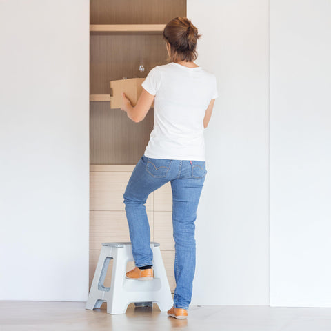 Vigar two-step stool reaching counters and cabinets with stability