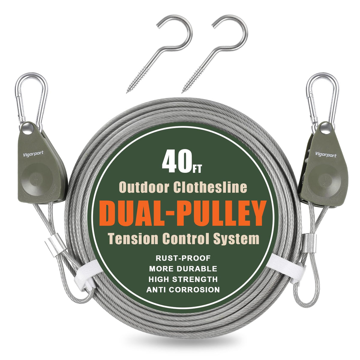 Vigorport outdoor retractable clothesline with compact travel setup for quick drying anywhere.