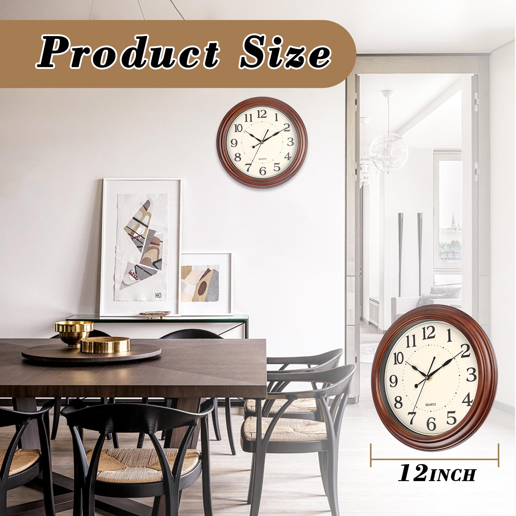 Vigorwise handcrafted wood wall clock showcasing artisanal craftsmanship.