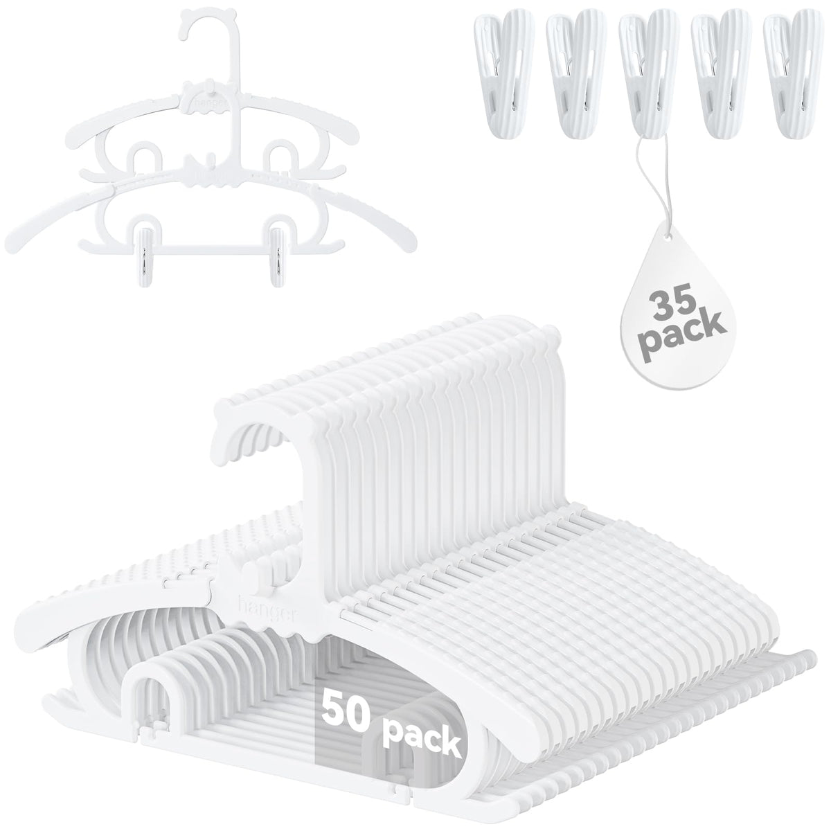 VIIBASE 50-pack baby hangers ready for nursery organization and closet space