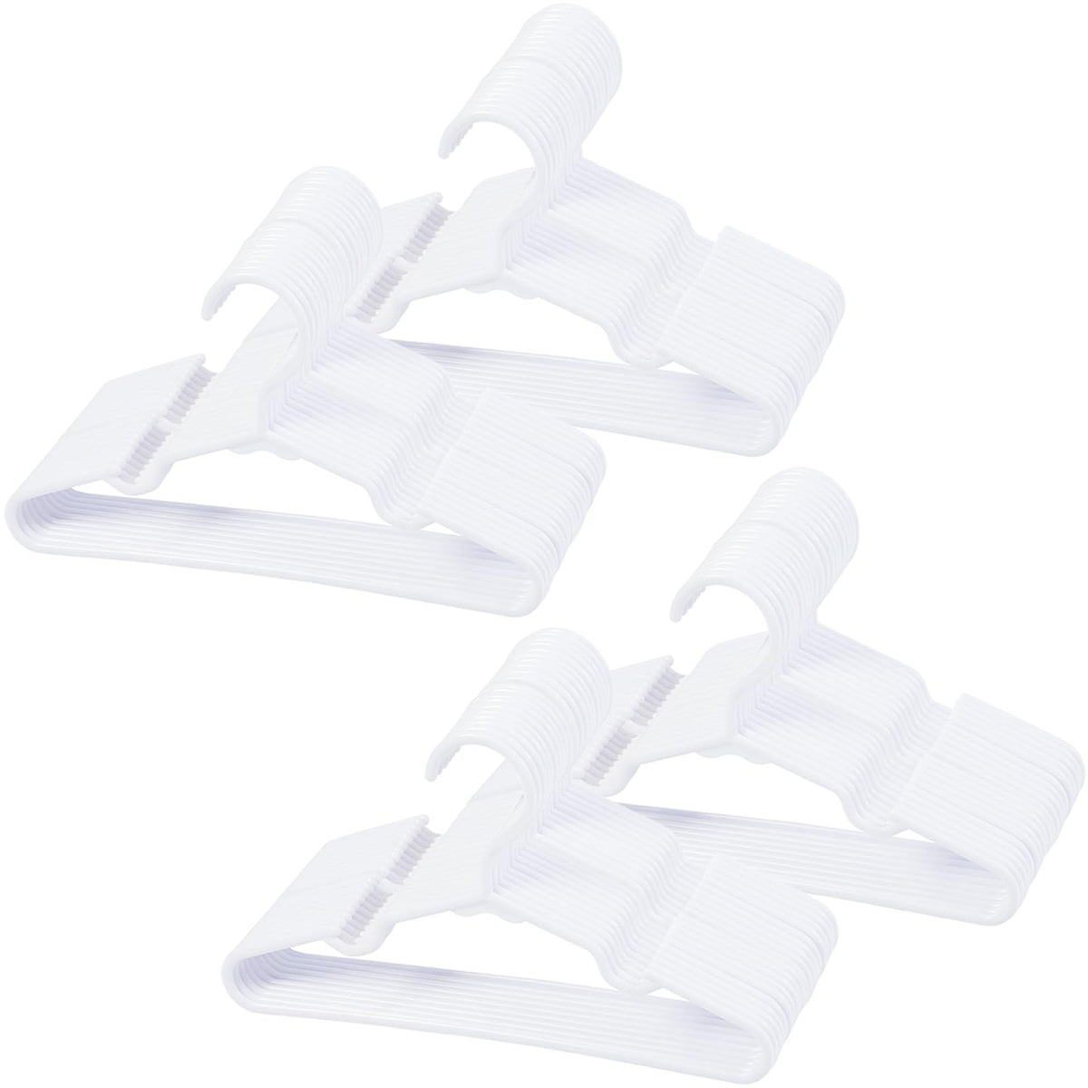 VIIBASE 80-piece white baby hanger set keeps newborn clothes organized.
