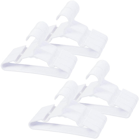 VIIBASE 80-piece white baby hanger set keeps newborn clothes organized.