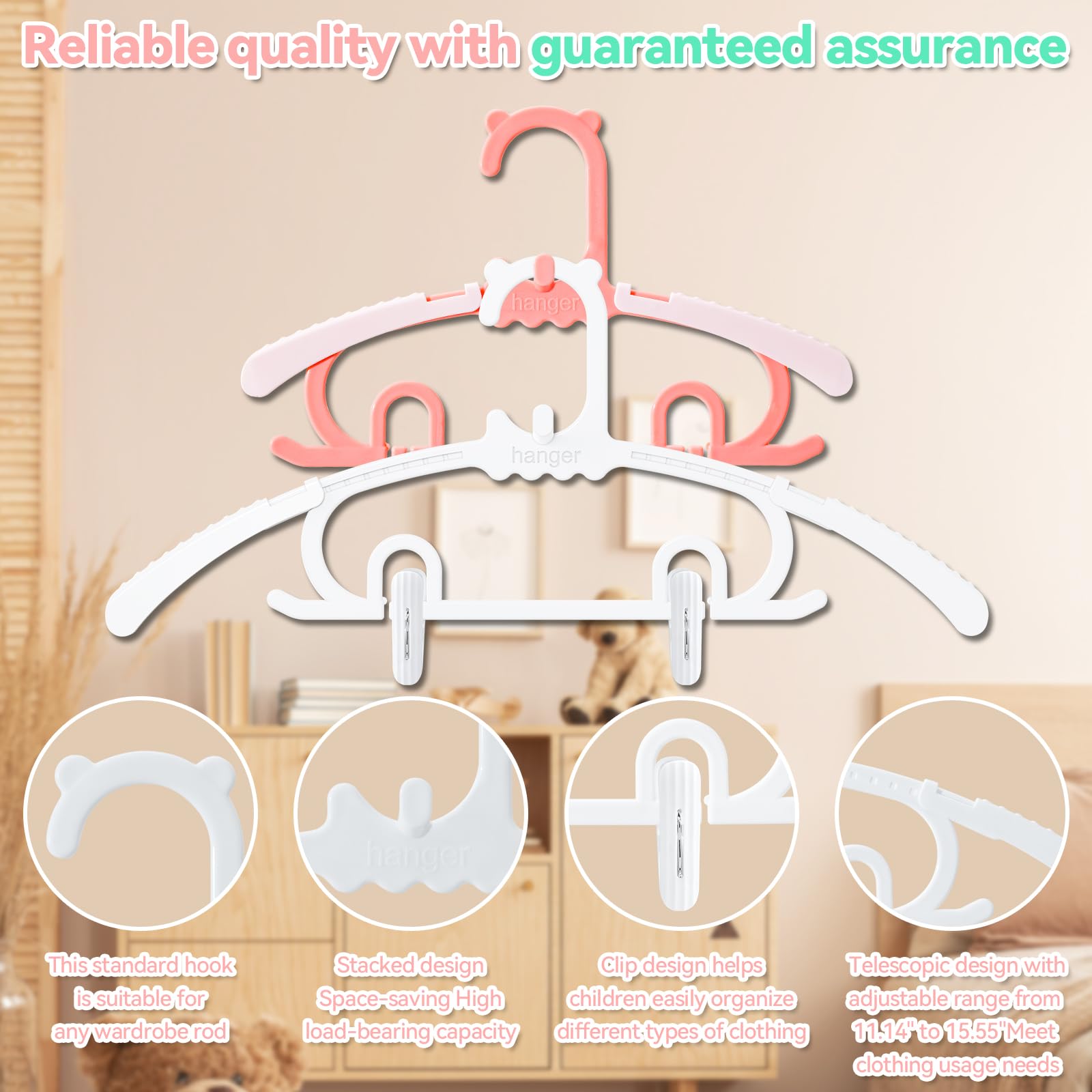 VIIBASE adjustable-length hangers from newborn to teen