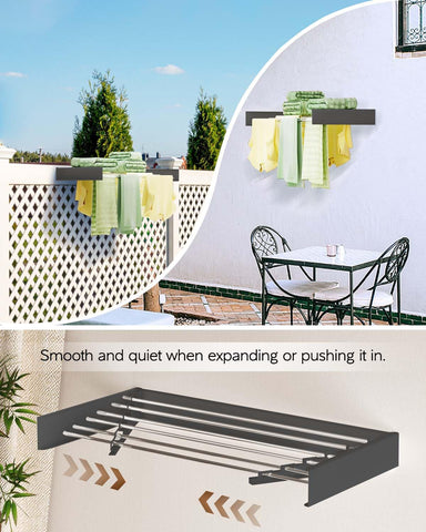 Vikaqi space-saving drying rack in a small laundry room