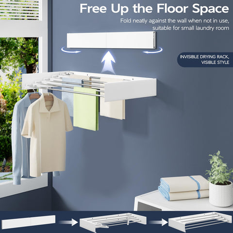 Vikaqi folding drying rack with five rods, ideal for indoor air drying.